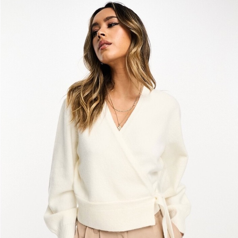 & Other Stories Wrap Cardigan in White
